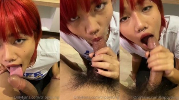 คลิปหลุดโอนลี่แฟนน้อง Trippytung สาวสักลายผมแดงสั้น ผันตัวจากแร็พเปอร์สาวมาทำ Onlyfan งานนี้จับเพื่อนสนิทมาอมควย ลีลาเด็ดเสียวจนน้ำแตกคาปาก